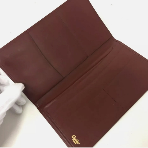 MUST DE CARTIER BORDEAUX LONG BIFOLD WALLET A2396 - Picture 4 of 13